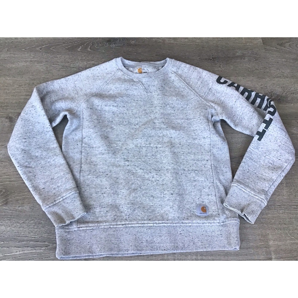 Carhartt Relaxed Fit Sweatshirt Womens Size S Small (4/6) Heather Gray Crewneck